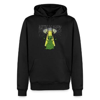 Lustiges Alien und Ufo Schneeman Winter Outift - Männer Premium Bio Hoodie - Schwarz - Vorne - Nico (187cm)