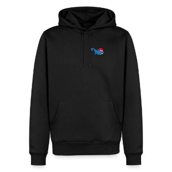 Blue Whale Pixelated Christmas - Funny Blue Whale - Men’s Premium Organic Hoodie - black - Front - Nico (187cm)