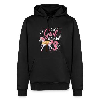 Karussell-geburtstagsfeier Dieses Mädchen Wurde 3 - Männer Premium Bio Hoodie - Schwarz - Vorne - Nico (187cm)