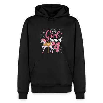 Karussell-geburtstagsfeier Dieses Mädchen Wurde 4 - Männer Premium Bio Hoodie - Schwarz - Vorne - Nico (187cm)
