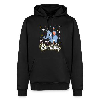 Karussell-geburtstagsfeier-elefant Es Ist Mein - Männer Premium Bio Hoodie - Schwarz - Vorne - Nico (187cm)