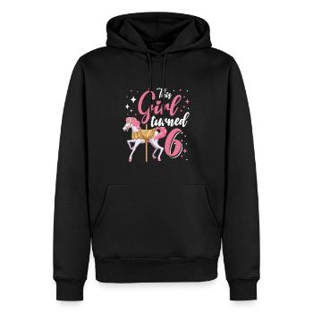 Karussell-geburtstagsfeier Dieses Mädchen Wurde 6 - Männer Premium Bio Hoodie - Schwarz - Vorne - Nico (187cm)