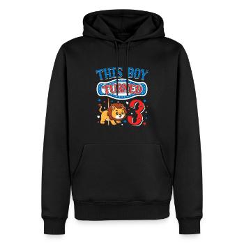 Karussell-geburtstagsfeier-löwe Dieser Junge - Männer Premium Bio Hoodie - Schwarz - Vorne - Nico (187cm)