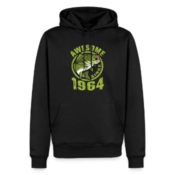 Awesome since 1964. Angel, Angler's birthday - Men’s Premium Organic Hoodie - black - Front - Nico (187cm)