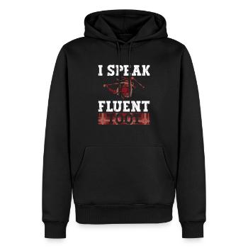 Ich spreche fließend Toot - Dudelsack Schottisch - Männer Premium Bio Hoodie - Schwarz - Vorne - Nico (187cm)