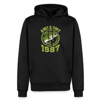 Awesome since 1987. Angel, Angler Geburtstag - Männer Premium Bio Hoodie - Schwarz - Vorne - Nico (187cm)