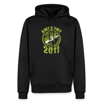 Awesome since 2011. Angel, Angler's Birthday - Men’s Premium Organic Hoodie - black - Front - Nico (187cm)