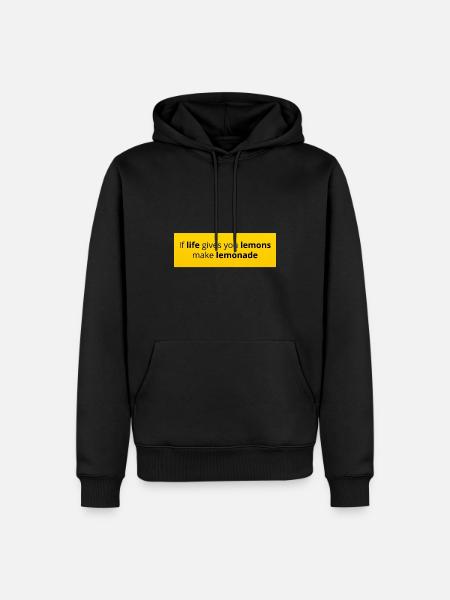 LIFE WITHOUT QUOTES UNTHINKABLE - Men’s Premium Organic Hoodie - black