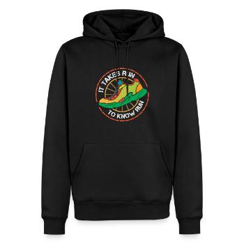 Lustiges Marathon Läufer Laufen Cross Country - Männer Premium Bio Hoodie - Schwarz - Vorne - Nico (187cm)