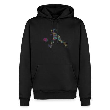 Badminton Federball Spieler - Männer Premium Bio Hoodie - Schwarz - Vorne - Nico (187cm)