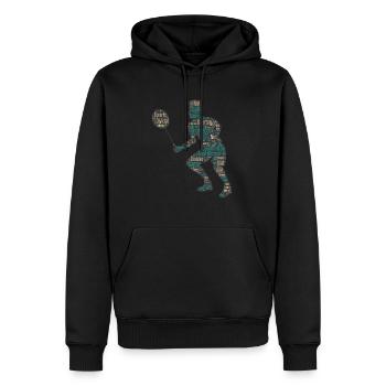 Badminton Federball Spieler - Männer Premium Bio Hoodie - Schwarz - Vorne - Nico (187cm)