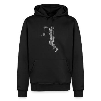 Badminton Federball Spieler - Männer Premium Bio Hoodie - Schwarz - Vorne - Nico (187cm)