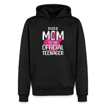Fière maman d’un adolescent officiel pour ses 13 ans - Sweat à capuche Premium bio Homme - noir - Devant - Nico (187cm)