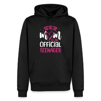 Fière maman d’un adolescent officiel pour ses 13 ans - Sweat à capuche Premium bio Homme - noir - Devant - Nico (187cm)