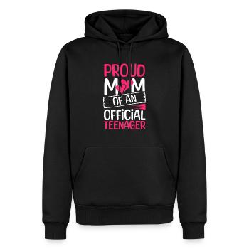 Fière maman d’un adolescent officiel pour ses 13 ans - Sweat à capuche Premium bio Homme - noir - Devant - Nico (187cm)