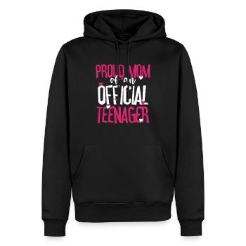Fière maman d’un adolescent officiel pour ses 13 ans - Sweat à capuche Premium bio Homme - noir - Devant - Nico (187cm)
