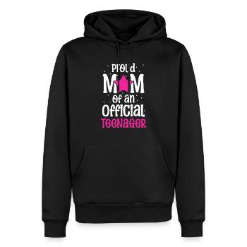 Fière maman d’un adolescent officiel pour ses 13 ans - Sweat à capuche Premium bio Homme - noir - Devant - Nico (187cm)