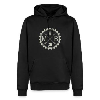 Logo VTT - Sweat à capuche Premium bio Homme - noir - Devant - Nico (187cm)