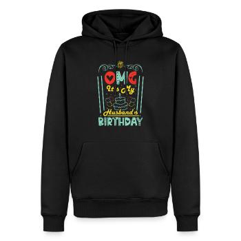 OMG It's My Husband's Birthday, Where is he ? - Men’s Premium Organic Hoodie - black - Front - Nico (187cm)