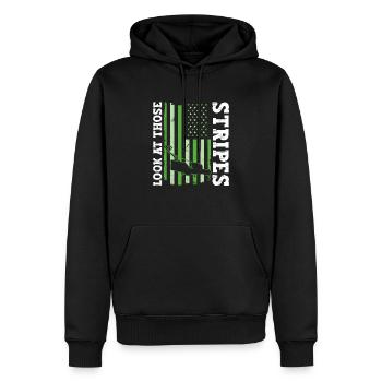 Regardez ces rayures - tondeuse à gazon - Sweat à capuche Premium bio Homme - noir - Devant - Nico (187cm)