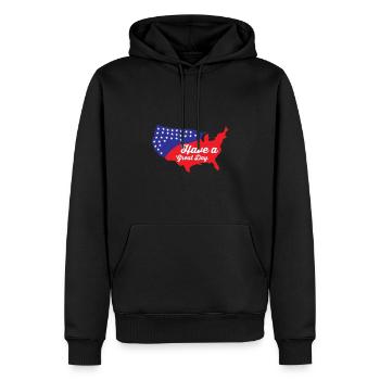 Avoir un excellent 4ème - Sweat à capuche Premium bio Homme - noir - Devant - Nico (187cm)