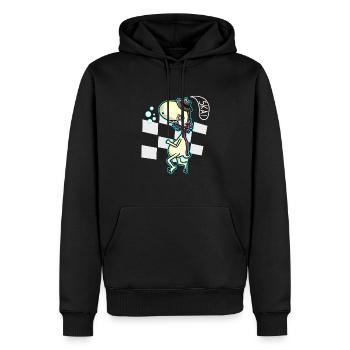 Axolotl Skaxolotl Ska avec chapeau - Sweat à capuche Premium bio Homme - noir - Devant - Nico (187cm)