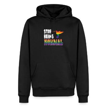 Hör Auf, Normal Zu Sein Stolz Lqbtq - Männer Premium Bio Hoodie - Schwarz - Vorne - Nico (187cm)