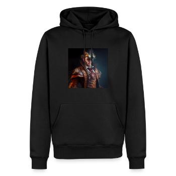 Steampunk Sci-Fi character - Männer Premium Bio Hoodie - Schwarz - Vorne - Nico (187cm)