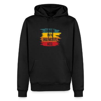 Ehemann Papa Grillmeister - Männer Premium Bio Hoodie - Schwarz - Vorne - Nico (187cm)