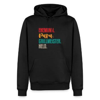 Ehemann Papa Grillmeister - Männer Premium Bio Hoodie - Schwarz - Vorne - Nico (187cm)