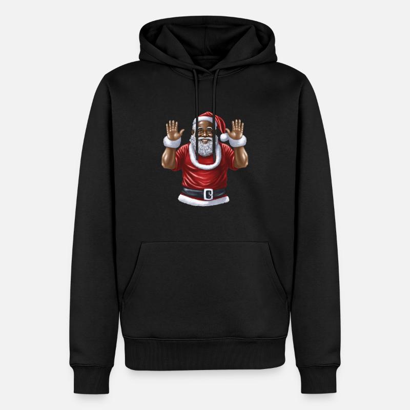 Weihnachtsmann Schwarzer Weihnachtsmann - Männer Premium Bio Hoodie - Schwarz