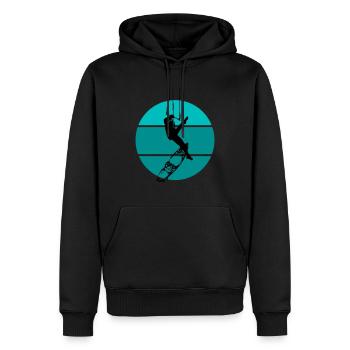 Kitesurfen - Männer Premium Bio Hoodie - Schwarz - Vorne - Nico (187cm)