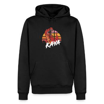 KAYA - Beau nom de fille avec T-REX Dino - Sweat à capuche Premium bio Homme - noir - Devant - Nico (187cm)