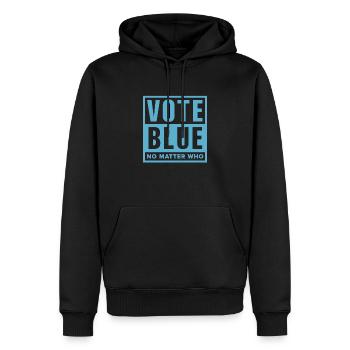 Wähle Blau, egal wer, blaue Welle - Männer Premium Bio Hoodie - Schwarz - Vorne - Nico (187cm)