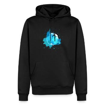 Fußball Splash - Männer Premium Bio Hoodie - Schwarz - Vorne - Nico (187cm)