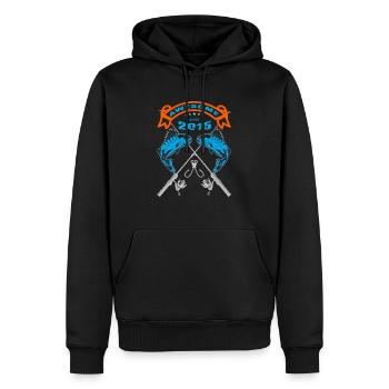 Génial depuis 2015. Ange, Angler Anniversaire - Sweat à capuche Premium bio Homme - noir - Devant - Nico (187cm)