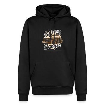 50 Jahre alter Pickup-Truck 50 Jahre alter Pickup- - Männer Premium Bio Hoodie - Schwarz - Vorne - Nico (187cm)