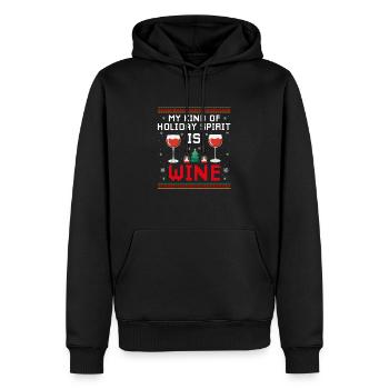 My Kind Of Holiday Spirit Is Wine Retro Funny - Männer Premium Bio Hoodie - Schwarz - Vorne - Nico (187cm)