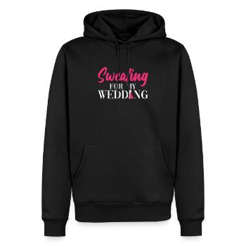 Schwitzen für meine Hochzeit - Braut JGA - Männer Premium Bio Hoodie - Schwarz - Vorne - Nico (187cm)