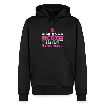 Flitterwochen - Braut JGA Hochzeit - Männer Premium Bio Hoodie - Schwarz - Vorne - Nico (187cm)