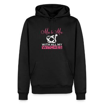 Miss To Mrs. With All My Witches - Bride JGA - Men’s Premium Organic Hoodie - black - Front - Nico (187cm)