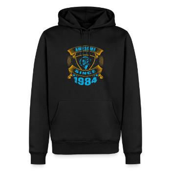 Awesome since 1984. Angel, Angler's birthday - Men’s Premium Organic Hoodie - black - Front - Nico (187cm)