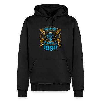 Génial depuis 1990. Angel, l’anniversaire du pêcheur - Sweat à capuche Premium bio Homme - noir - Devant - Nico (187cm)