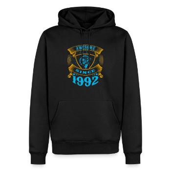 Génial depuis 1992. Angel, l’anniversaire du pêcheur - Sweat à capuche Premium bio Homme - noir - Devant - Nico (187cm)