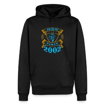Awesome since 2002. Angel, Angler's birthday - Men’s Premium Organic Hoodie - black - Front - Nico (187cm)