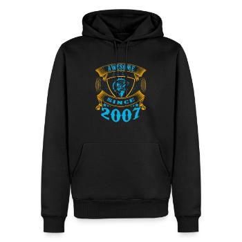 Génial depuis 2007. Angel, l’anniversaire du pêcheur - Sweat à capuche Premium bio Homme - noir - Devant - Nico (187cm)