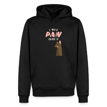 Ich treffe Pfotenentscheidungen, ich treffe schlechte Entscheidungen Hundeliebhaber - Männer Premium Bio Hoodie - Schwarz - Vorne - Nico (187cm)