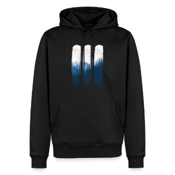 Trois bandes forestières - Sweat à capuche Premium bio Homme - noir - Devant - Nico (187cm)