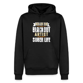Artiste Blackout à la retraite Sober Life Retro Designs - Sweat à capuche Premium bio Homme - noir - Devant - Nico (187cm)