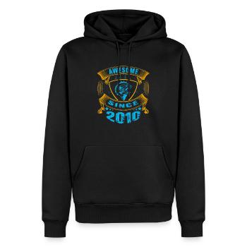 Awesome since 2010. Angel, Angler Geburtstag - Männer Premium Bio Hoodie - Schwarz - Vorne - Nico (187cm)